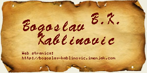 Bogoslav Kablinović vizit kartica